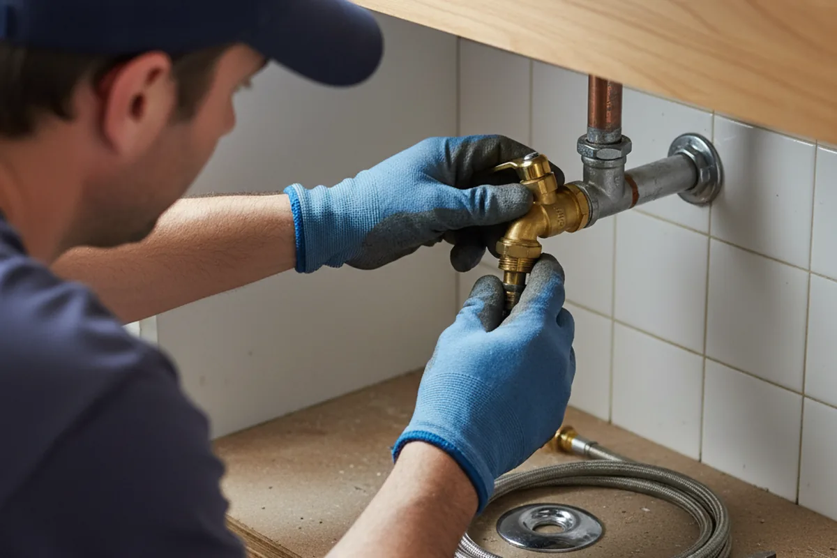 Shutoff valve and fitting work during Emergency Plumbing in Tranquillity